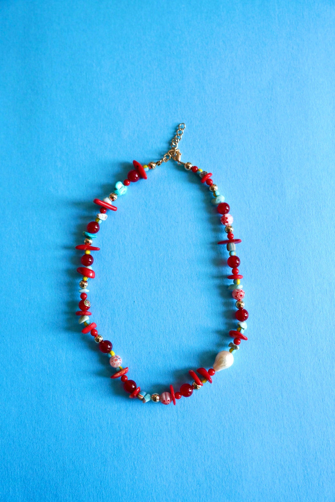Flor de Ixora Beaded Necklace