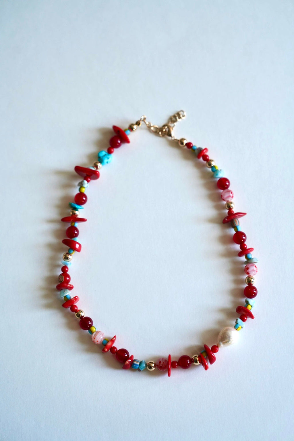 Flor de Ixora Beaded Necklace