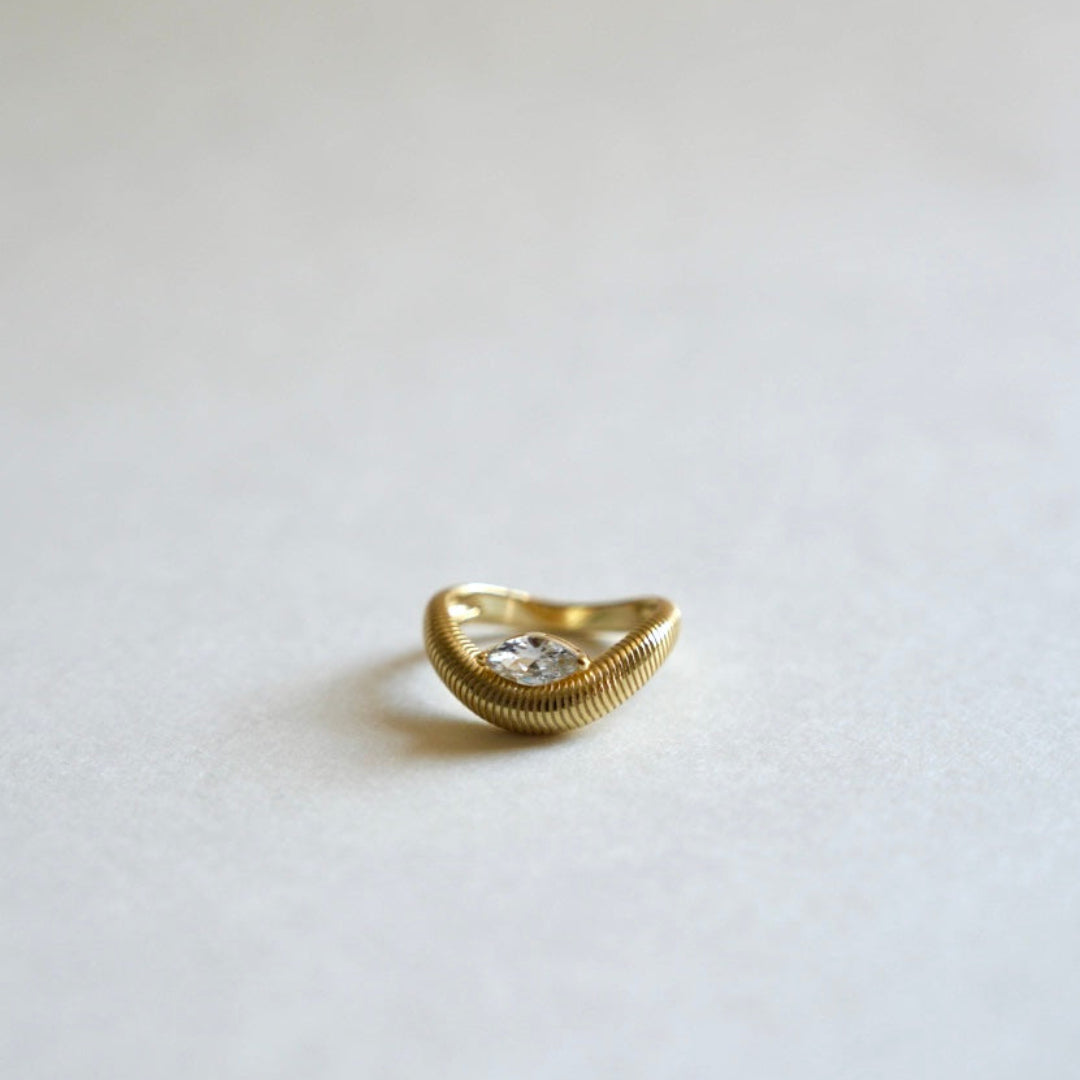 Katia Sculpted Marquise Ring