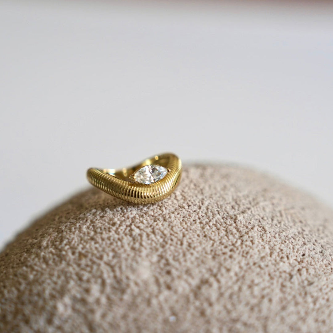 Katia Sculpted Marquise Ring