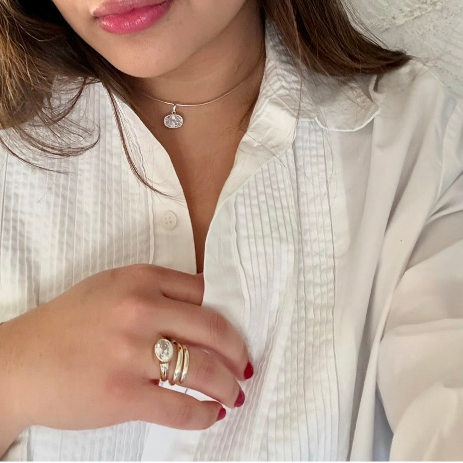 Poppy Bezel Choker Necklace